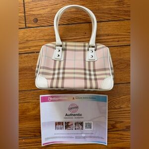 Burberry stylish plaid satchel
